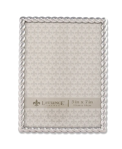 Lawrence Frames 710057 Silver Metal Rope Picture Frame - 5" x 7"