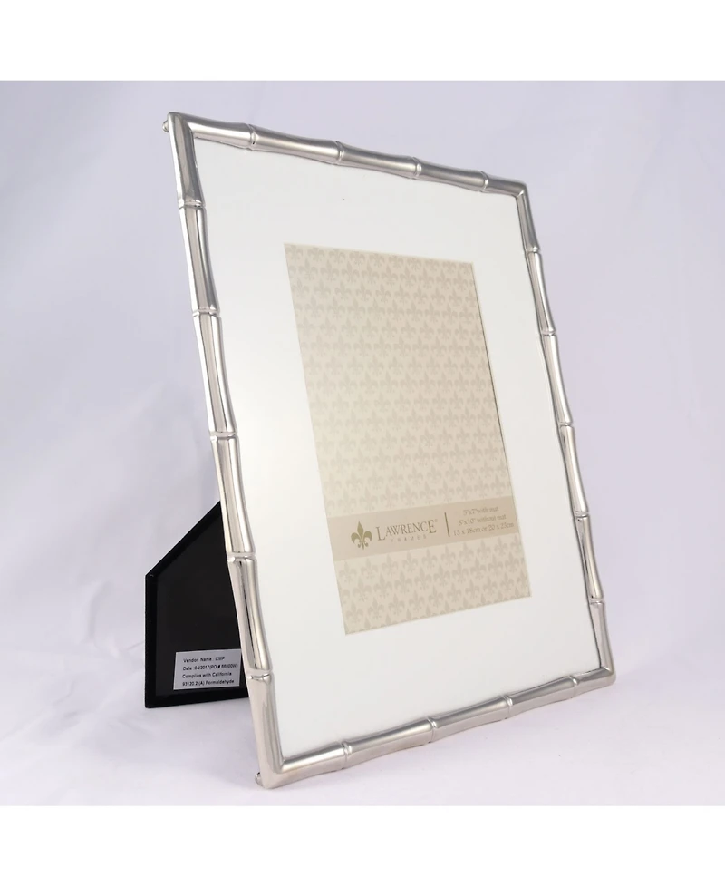 Lawrence Frames 710180 Silver Metal Bamboo 8x10 Matted For Picture Frame - 5" x 7"