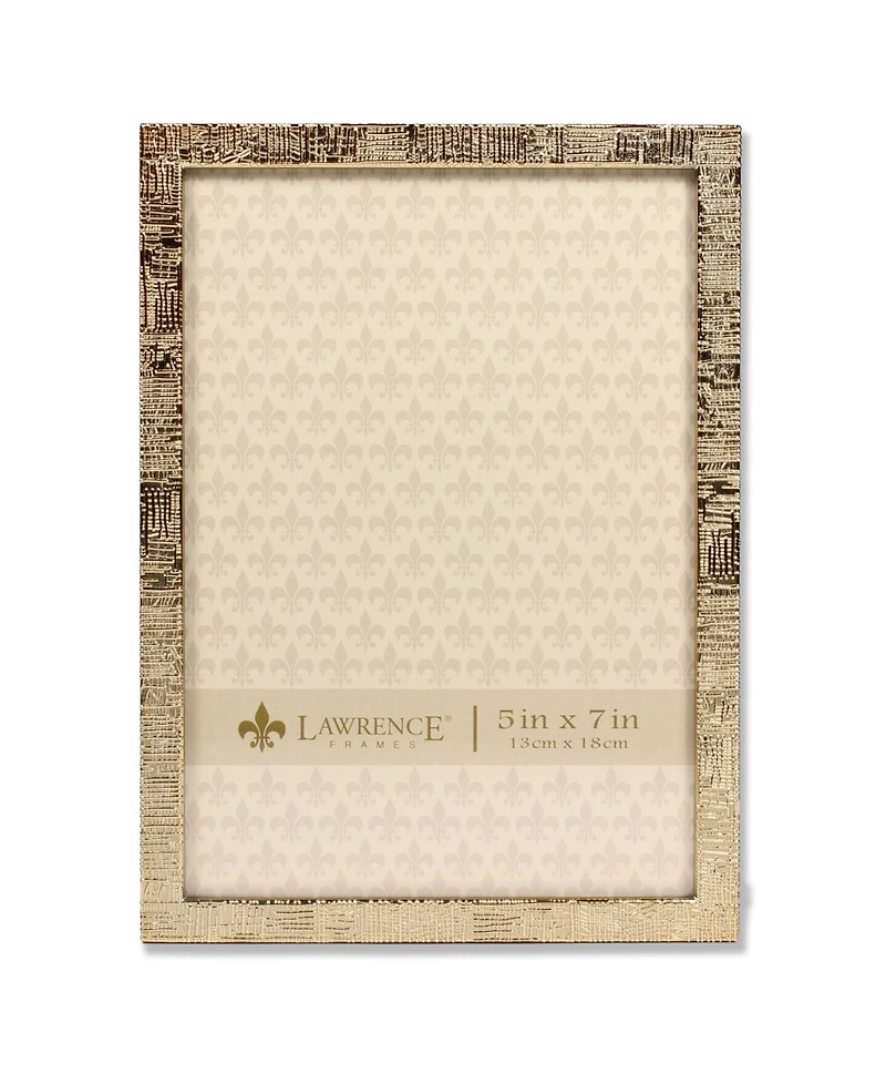 Lawrence Frames Gold Metal Picture Frame with Linen Pattern - 5" x 7"