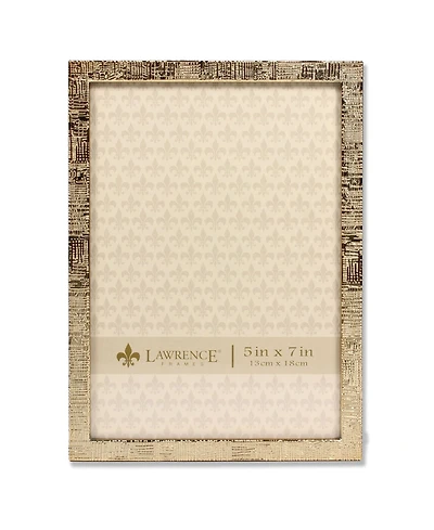 Lawrence Frames Gold Metal Picture Frame with Linen Pattern - 5" x 7"