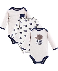 Touched by Nature Baby Boys 3Pk Organic Bodysuits