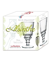 La Rochere 10 oz Absinthe Glasses with Spoon and Recipe - Set of 2