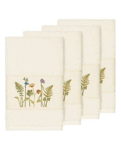 Linum Home Turkish Cotton Serenity 4-Pc. Embellished Hand Towel Set