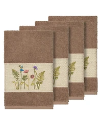 Linum Home Turkish Cotton Serenity 4-Pc. Embellished Hand Towel Set