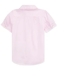 Polo Ralph Lauren Little Girls Short Sleeve Solid Oxford Top