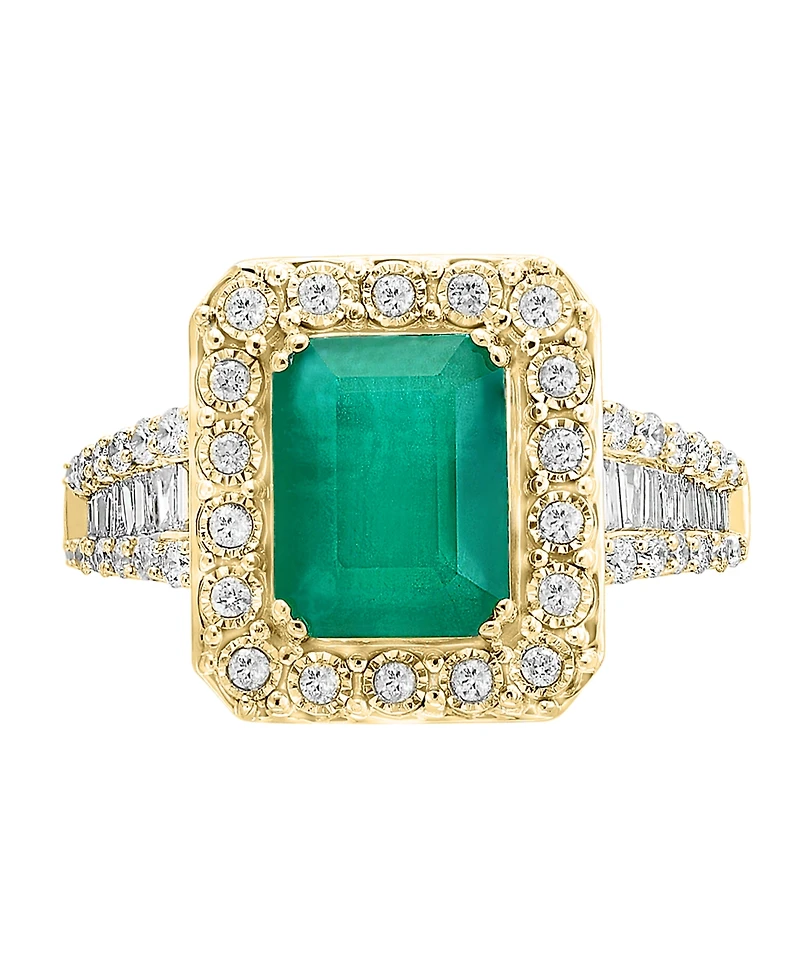 Effy Emerald (2-1/5 ct. t.w.) & Diamond (1/2 Ring 14k White Gold Yellow