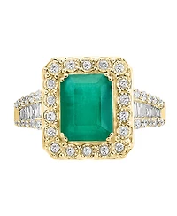 Effy Emerald (2-1/5 ct. t.w.) & Diamond (1/2 Ring 14k White Gold Yellow