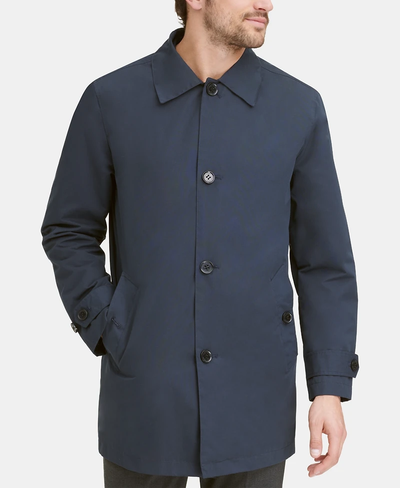 Cole Haan Men's Button-Front Water Resistant Rain Coat