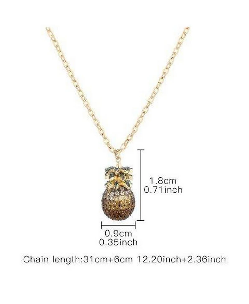 Noir Cubic Zirconia Pineapple Necklace