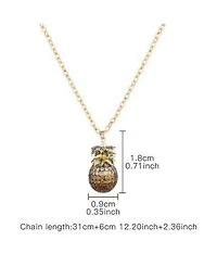 Noir Cubic Zirconia Pineapple Necklace
