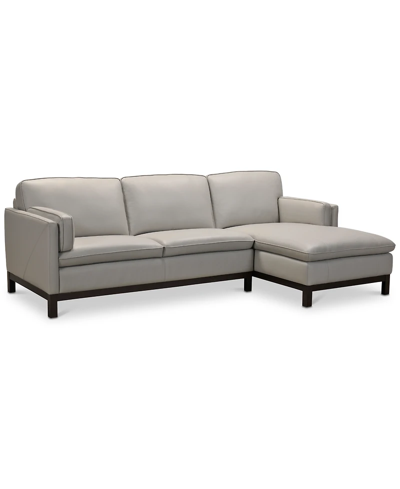 Closeout! Virton 2-Pc. Leather Chaise Sectional Sofa, Created for Macy's