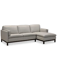 Closeout! Virton 2-Pc. Leather Chaise Sectional Sofa, Created for Macy's