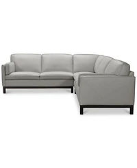 Closeout! Virton 3-Pc. Leather "L" Sectional Sofa, Created for Macy's