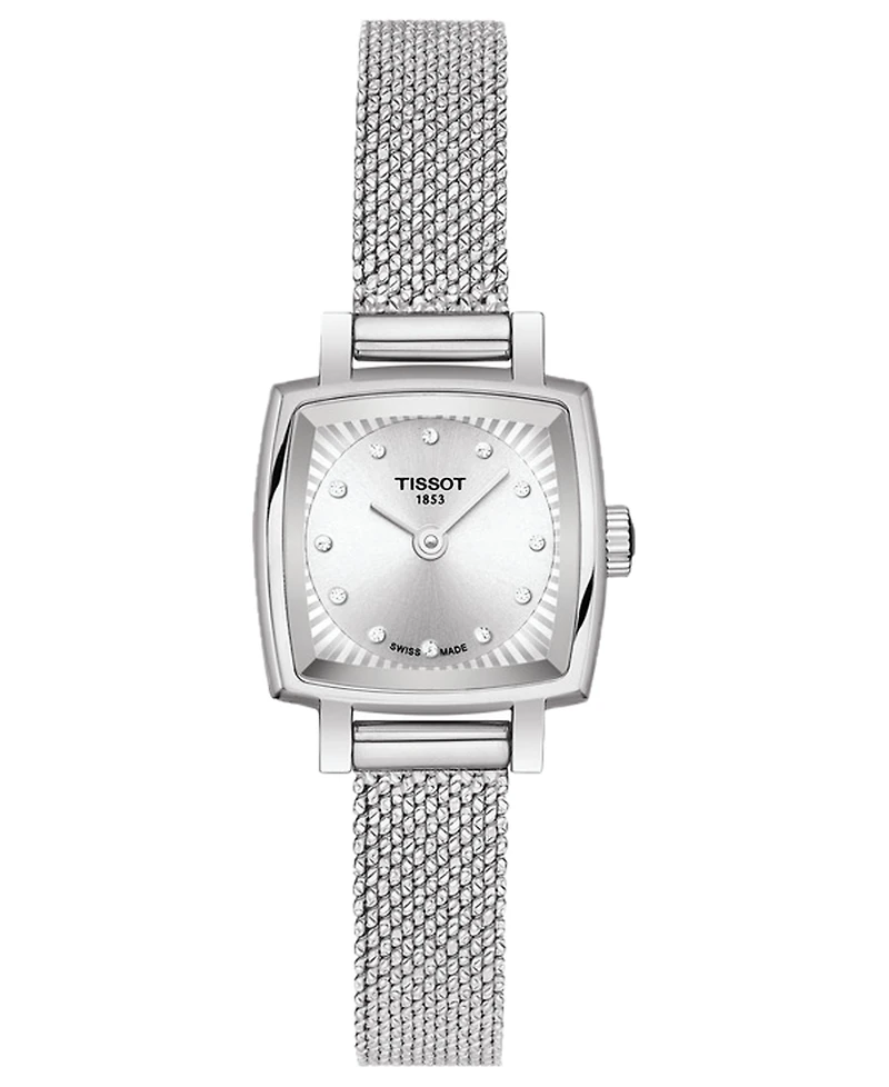 Tissot Women's Swiss T-Lady Lovely Diamond Accent Stainless Steel Mesh Bracelet Watch 20mm