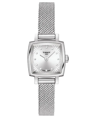 Tissot Women's Swiss T-Lady Lovely Diamond Accent Stainless Steel Mesh Bracelet Watch 20mm