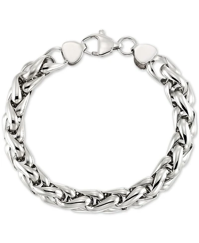 Legacy for Men by Simone I. Smith Interlocking Oval Link Bracelet in Stainless Steel