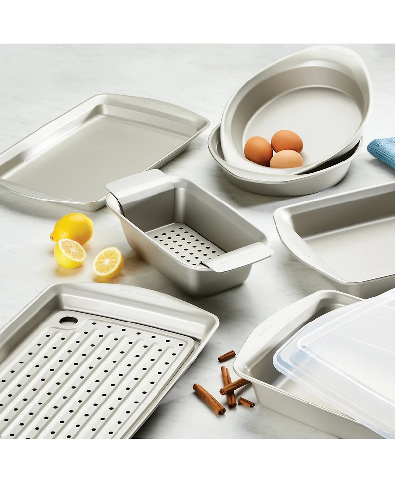 Rachael Ray Nonstick Bakeware 3-Pc. Cookie Pan Set, Silver
