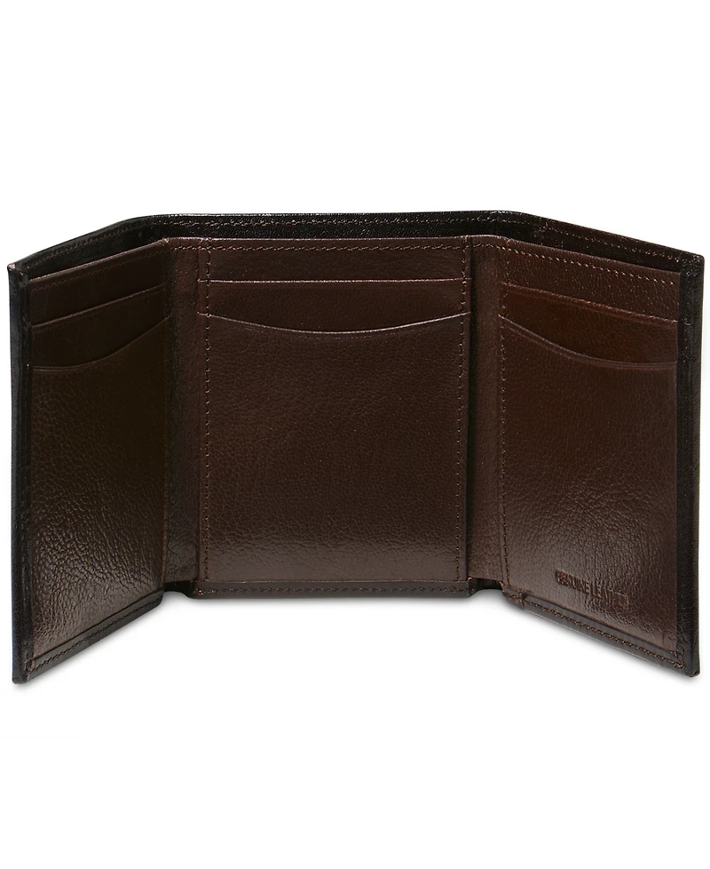 Perry Ellis Portfolio Men's Leather Michigan Slim Ombre Trifold Wallet
