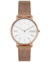 Skagen Women's Signatur Rose Gold-Tone Stainless Steel Mesh Bracelet Watch 38mm