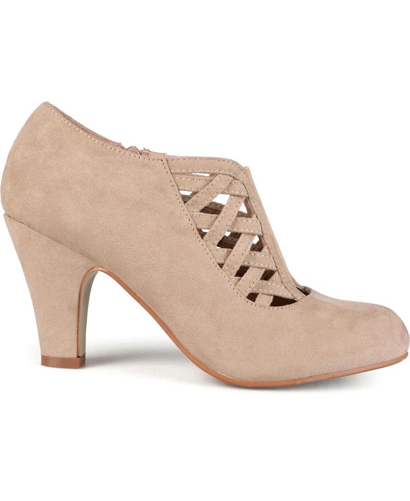 Journee Collection Women's Piper Cagey Upper Round Toe Dress Shooties