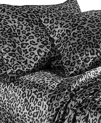 Beatrice Home Fashions Luxurious Leopard Satin 4-Pc. Sheet Set, King