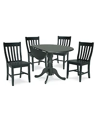 International Concepts 42" Dual Drop Leaf Table With Schoolhouse Chairs