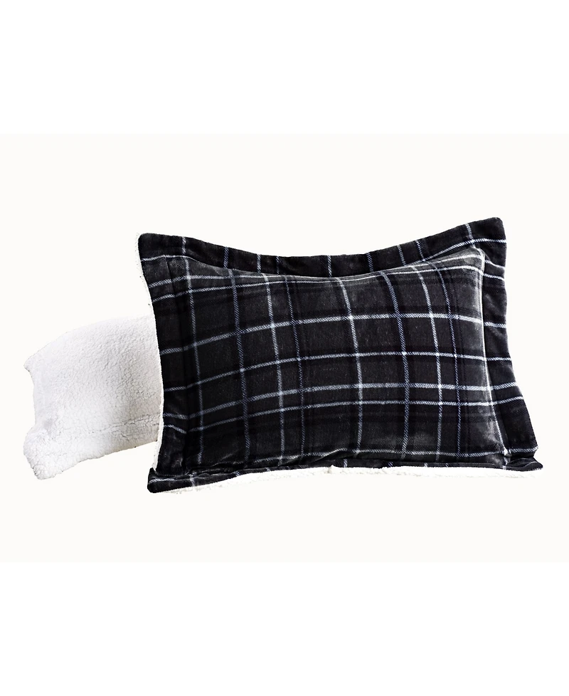 Elegant Comfort Plaid Micromink/Sherpa Reversible Down Alternative Microsuede -Pc. Comforter Sets
