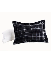 Elegant Comfort Plaid Micromink/Sherpa Reversible Down Alternative Microsuede -Pc. Comforter Sets