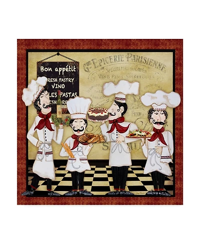 Jean Plout 'French Chefs' Canvas Art - 35" x 35"