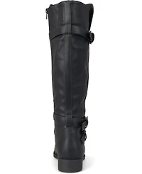 Journee Collection Women's Bite Wide Calf Knee High Buckle Boots