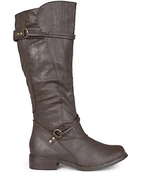 Journee Collection Women's Harley Extra Wide Calf Rouched Knee High Boots