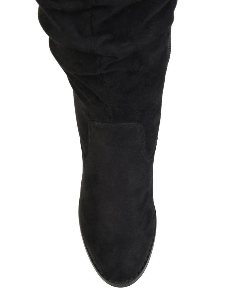 Journee Collection Women's Kaison Stacked Heel Over The Knee Boots