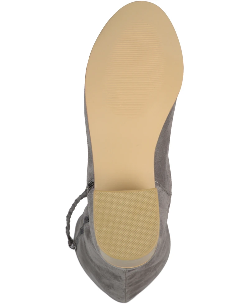 Journee Collection Women's Sanora Stacked Heel Mid Shaft Boots