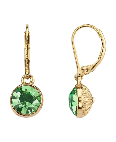 2028 14K Gold-Dipped Period Green Faceted Drop Earrings