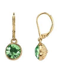 2028 14K Gold-Dipped Period Green Faceted Drop Earrings
