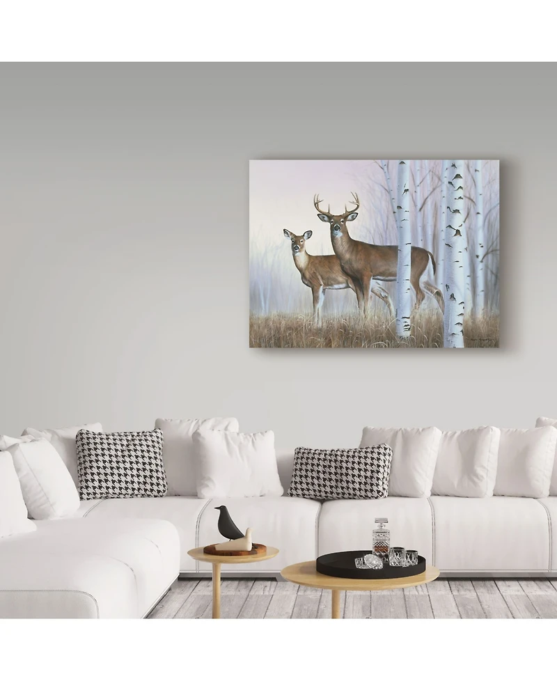 Rusty Frentner 'Deer In Birch Woods' Canvas Art - 24" x 32"