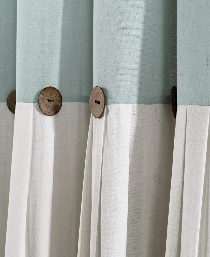 Lush Decor Linen Button Shower Curtain, 72" x