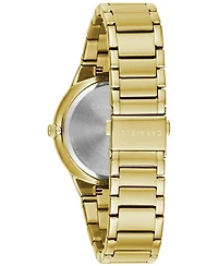 Caravelle Designed by Bulova Designed by Bulova Men's Diamond-Accent Gold-Tone Stainless Steel Bracelet Watch 40mm