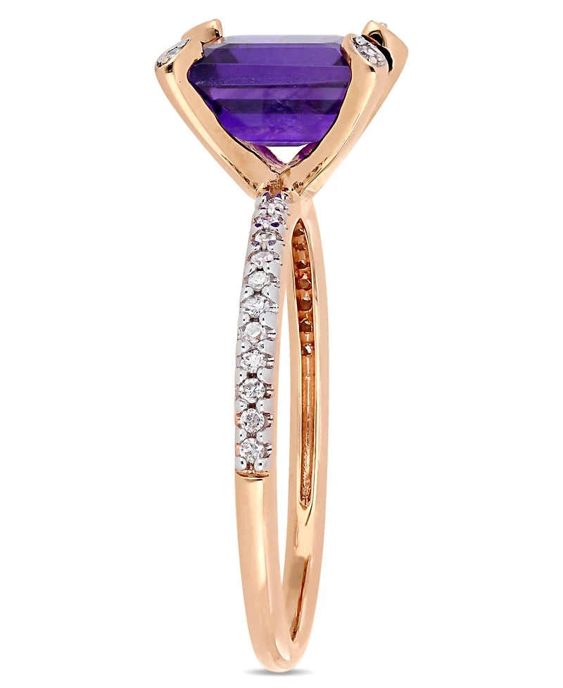 Amethyst (1-1/2 ct.t.w.) and Diamond (1/10 Ring 10k Rose Gold