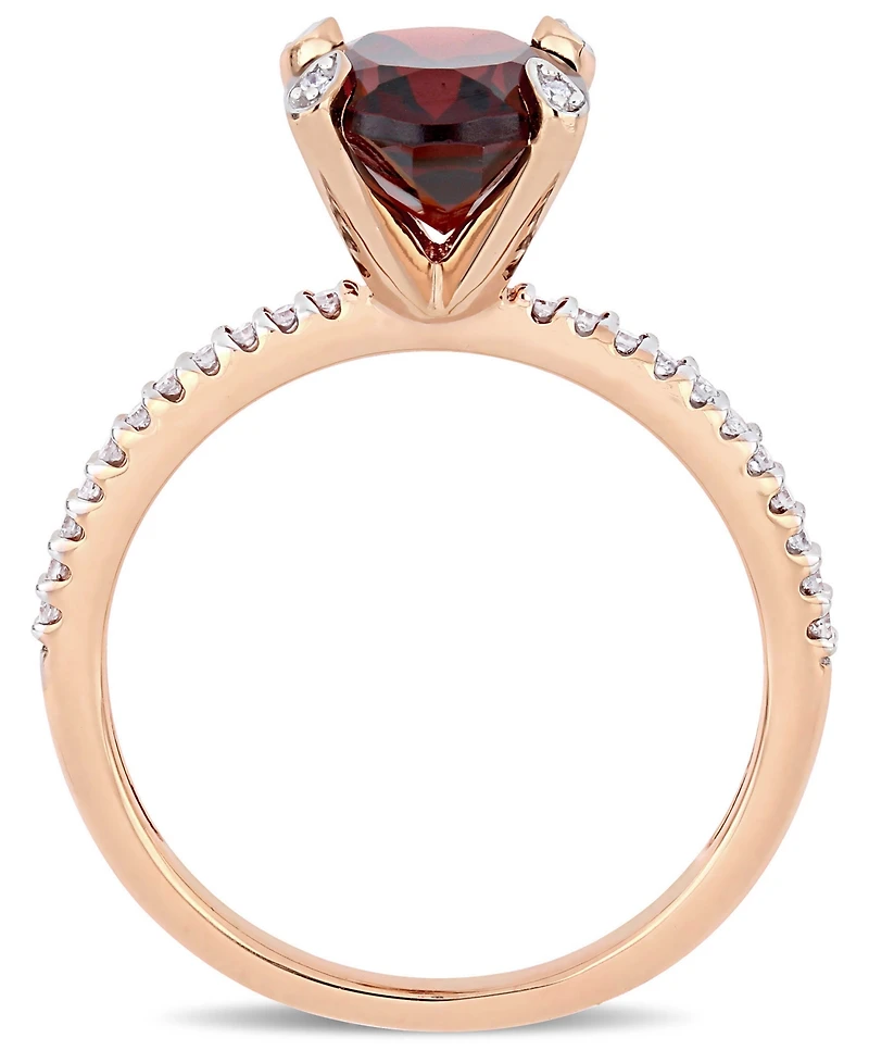 Garnet (3 ct.t.w.) and Diamond (1/10 Ring 10k Rose Gold