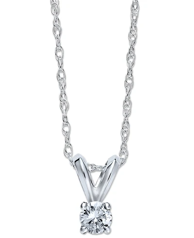 Round-Cut Diamond Pendant Necklace in 10k Yellow or White Gold (1/10 ct. t.w.)
