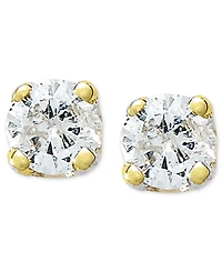 Round-Cut Diamond Accent Stud Earrings in 10k Gold