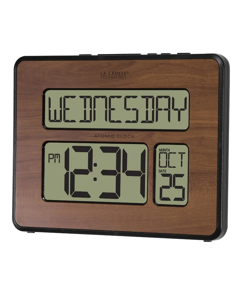 La Crosse Technology Backlight Atomic Full Calendar Digital Clock with Extra Large Digits