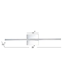 Jonathan Y Makena 28" Dimmable Integrated Led Metal Wall Sconce
