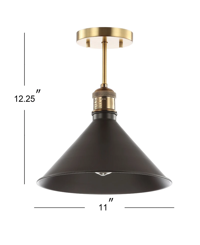 Jonathan Y Nick 11" Metal Led Semi-Flush Mount