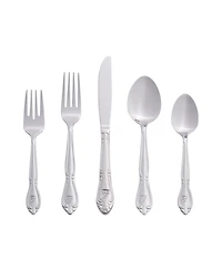 Riverridge Rose 46 Piece Monogrammed Flatware Set - F, Service for 8