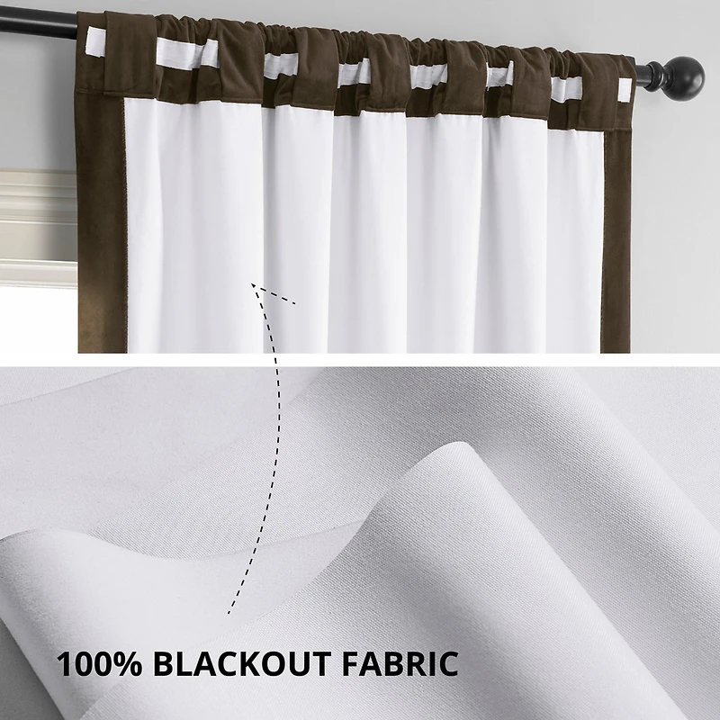 Half Price Drapes Java Signature Velvet Blackout Curtain
