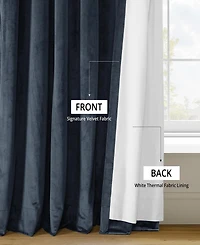 Half Price Drapes Midnight Blue Signature Extra Wide Velvet Blackout Curtain