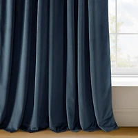 Half Price Drapes Midnight Blue Signature Extra Wide Velvet Blackout Curtain