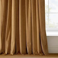 Half Price Drapes Amber Gold Signature Extra Wide Velvet Blackout Curtain